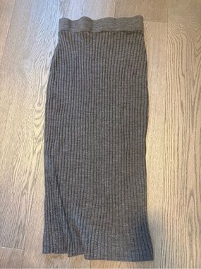 Frank & Oak Ribbed Knit Pencil Skirt - Gray